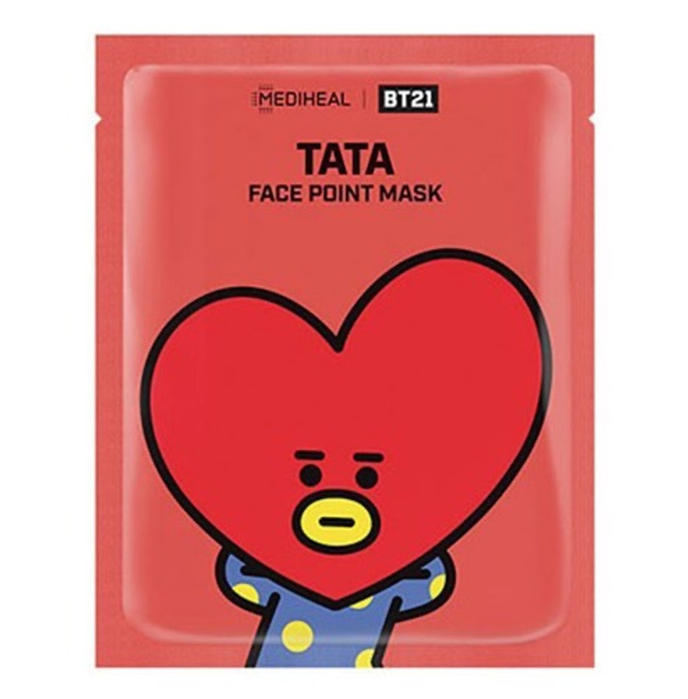 Mediheal Тканевая маска-стикеры с гранатом и розой "Тата" BT21 Tata face point mask