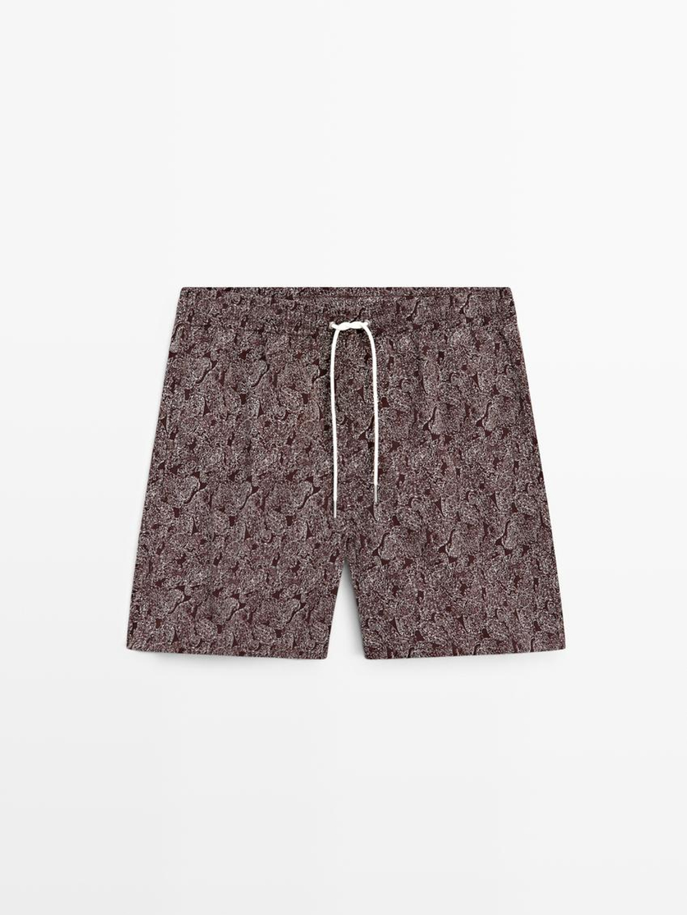 Massimo Dutti Плавки с абстрактным принтом, черепичный