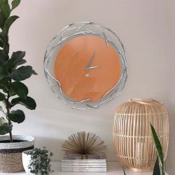 Часы настенные Арт Колор Томленый оранжевый Сильвер