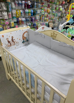 Комплект в кроватку 6 предметов "Африка серый", сатин