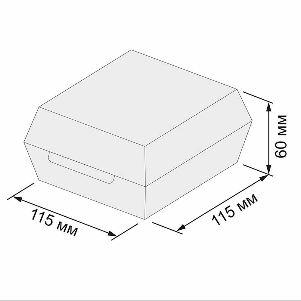 Контейнер для бургера M 110х110х60 мм крафт 1/100/300