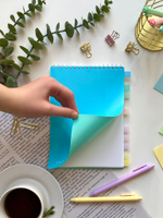 НОВИНКА! Блокнот А5 60 л. Pastel Collection Blue/Mint, с обложкой из двухстроннего двухцветного пластика, на металлическом гребне