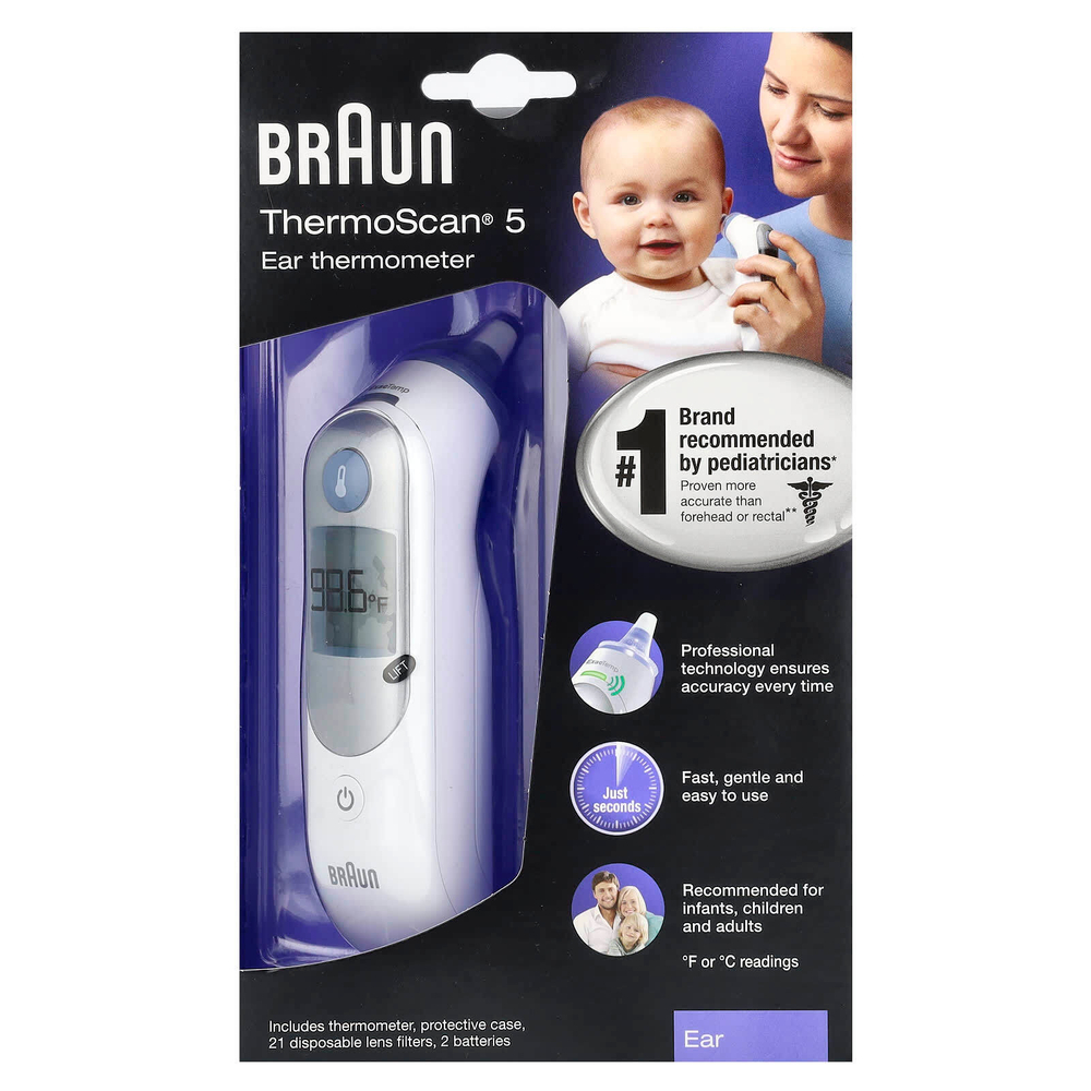 Braun, ThermoScan 5, ушной термометр, набор из 25 предметов