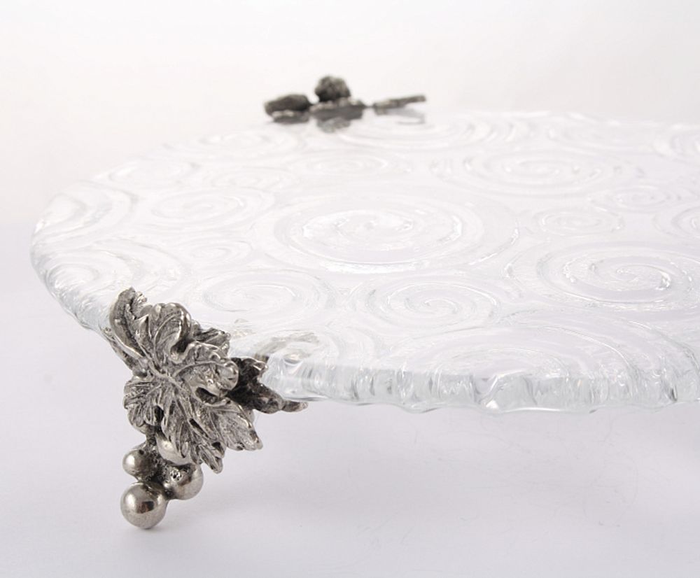 Поднос стеклянный "Виноград"