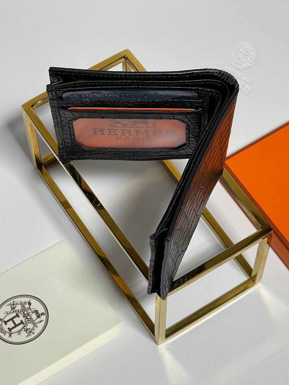 Кошелёк Hermes из кожи крокодила