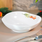 Салатник 1000мл 19*7см Лилия, треугольная форма, опаловое стекло, MILLIMI