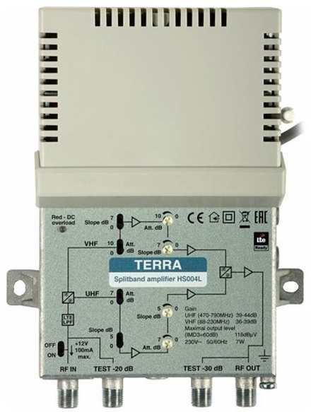 Домовой усилитель НS004 TERRA, 33-34 дБ, 121 дБмВ (IMD3)