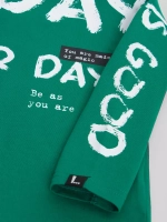 Зеленый лонгслив оверсайз для мальчика