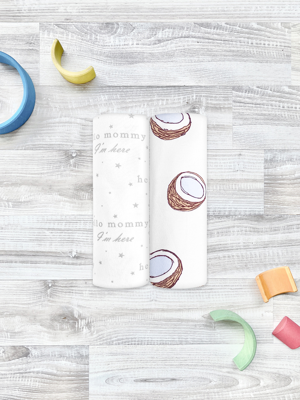 Сет из 2х пелёнок Mjölk Кокосы/Hello mommy