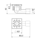 50 трап с гориз. спуском  ПП решетка 100*100 нерж. сталь ТП 101.50-100HSHs ТАТПОЛИМЕР