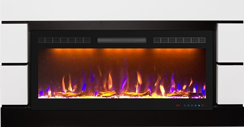 Каминокомплект Modern 42 - Белый с черным (Ширина 1395 мм) с очагом Crystal 40 RF