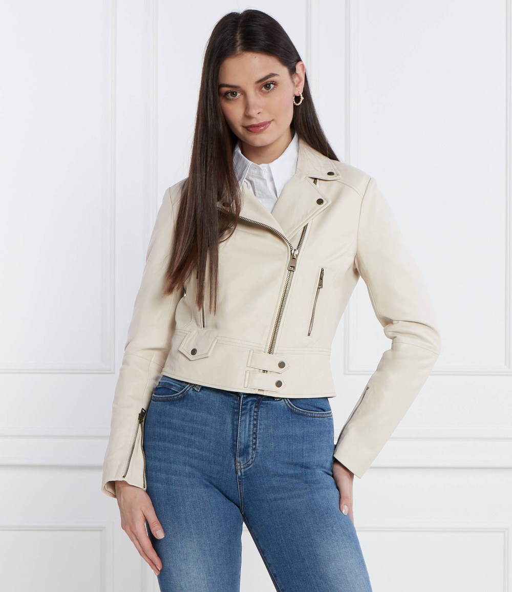 Кожаная косуха Pinko - бежевый(100267 Y6WL)