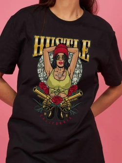 Футболка черная унисекс базовая с принтом Калифорния