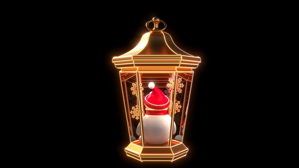 большой Фонарь со снеговиком внутри