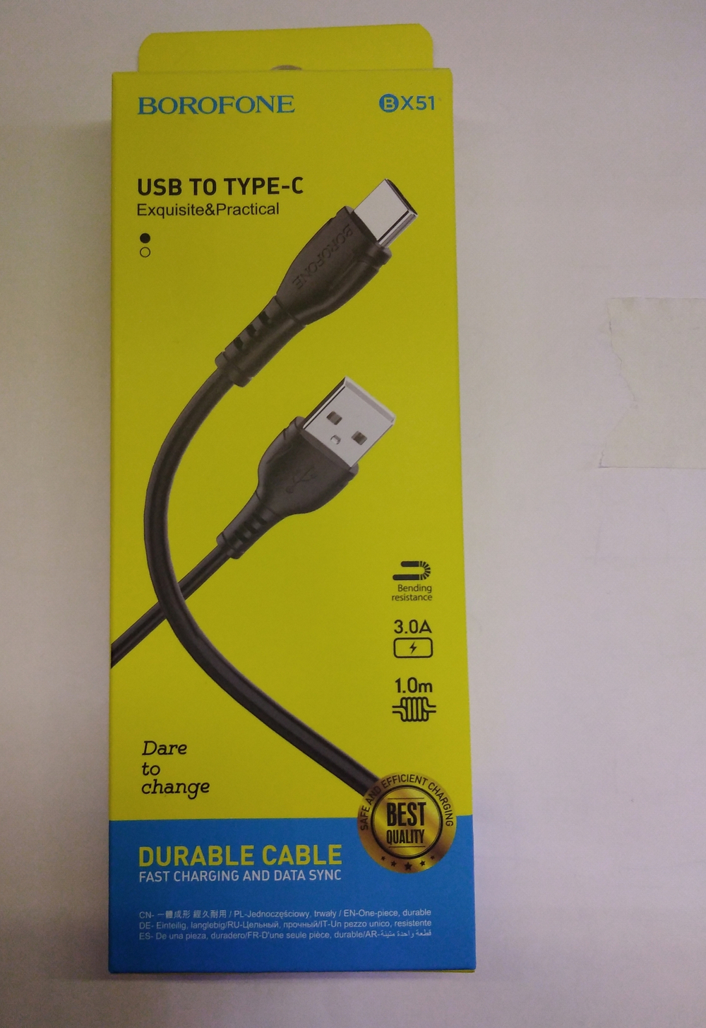 Кабель USB - Type-C Borofone BX51 (3A) Черный