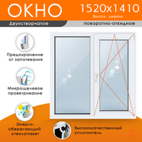 Пластиковое окно 1520 х 1410 ТермА Эко