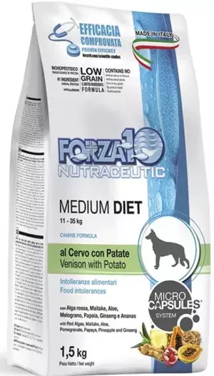 Forza 10 Корм для собак средних пород гипоаллергенный Medium Diet Cervo/Patate с олениной