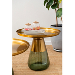 Столик кофейный dahl, D60х52 см, латунь/зеленый