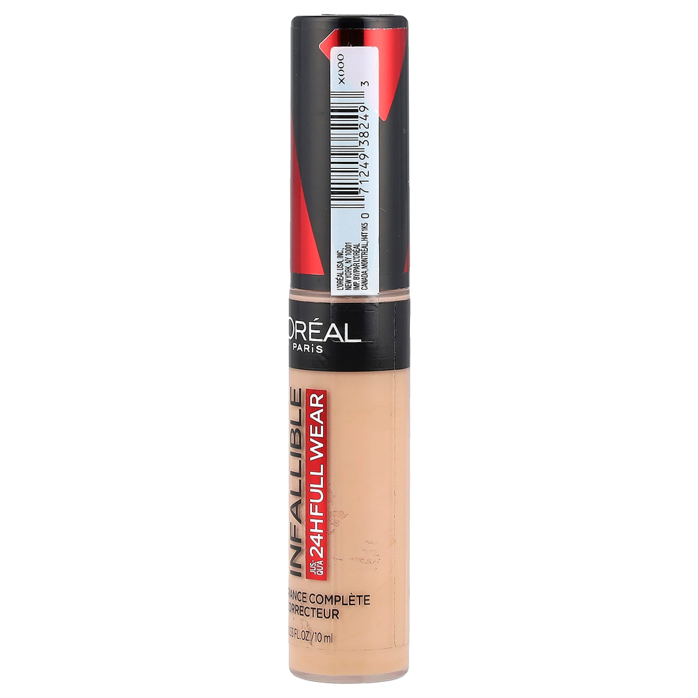 L'Oréal, Infallible, консилер для полного покрытия, латте 375, 10 мл (0,33 жидк. Унции)
