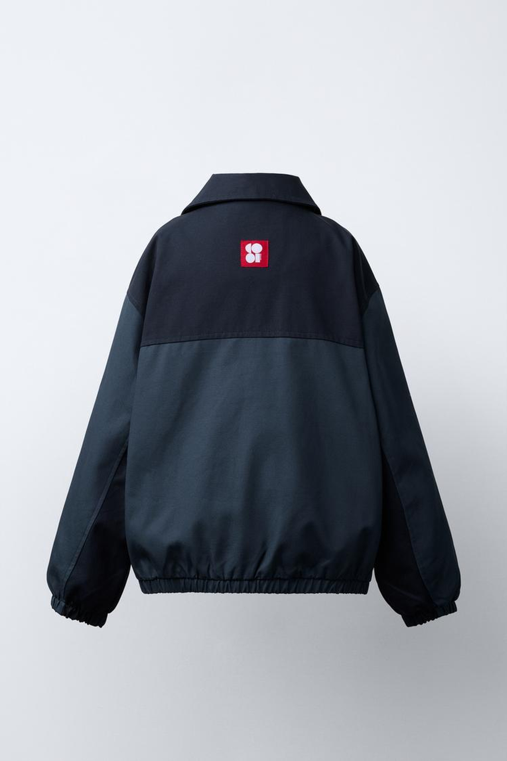 ZARA КУРТКА ИЗ САРЖИ В СТИЛЕ КОЛОР-БЛОК, СИНИЙ