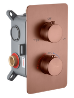 Смеситель встроенный с термостатом 2-х проходной CELL BRUSHED BRONZE