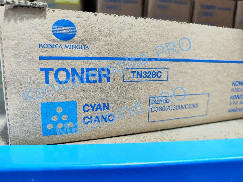 Тонер TN-328C Konica Minolta оригинальный синий AAV8450