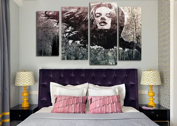 Модульная картина "Девушка-загадка"