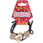 Резинки для волос 2шт «ФАНТЕЭГРО», клевер, цвет черный, молочный и коричневый, d-5.5см (Кокетка)