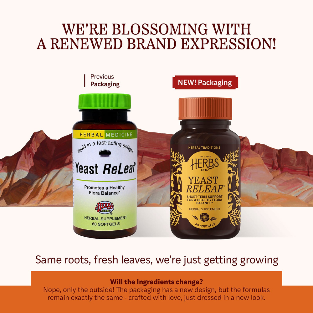 Herbs Etc., Дрожжи ReLeaf®, 60 мягких таблеток