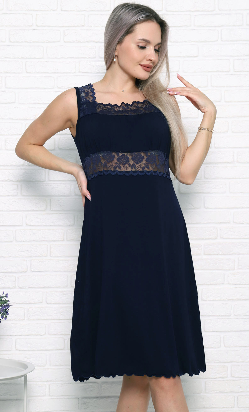 Сорочка вискоза на бретели с-1317