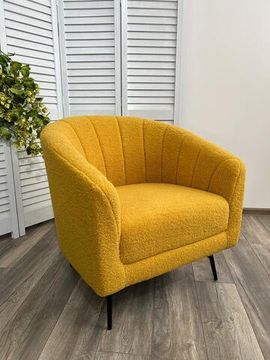 Кресло KALMAR NINI-04 Желтый, teddy / черный каркас