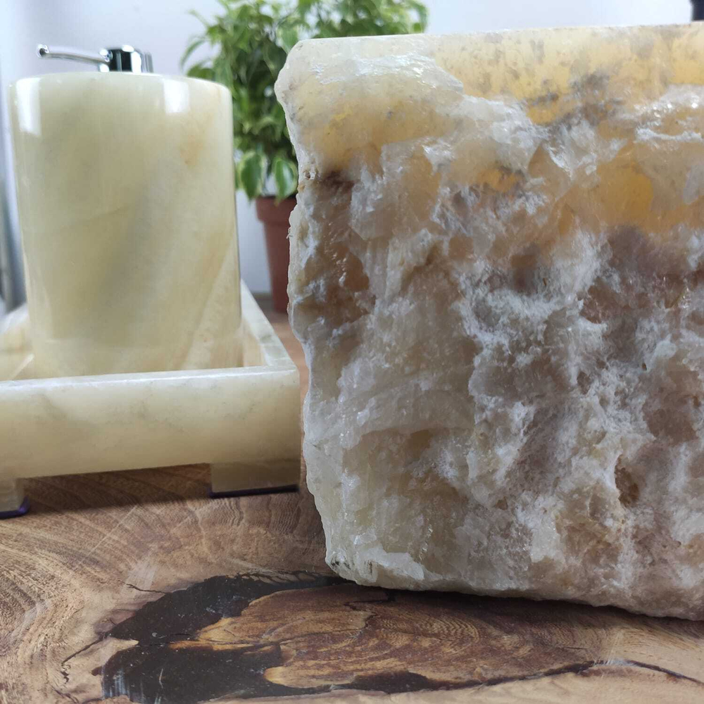 Раковина из оникса Square Yellow Marmo SO-60903 40*40*13