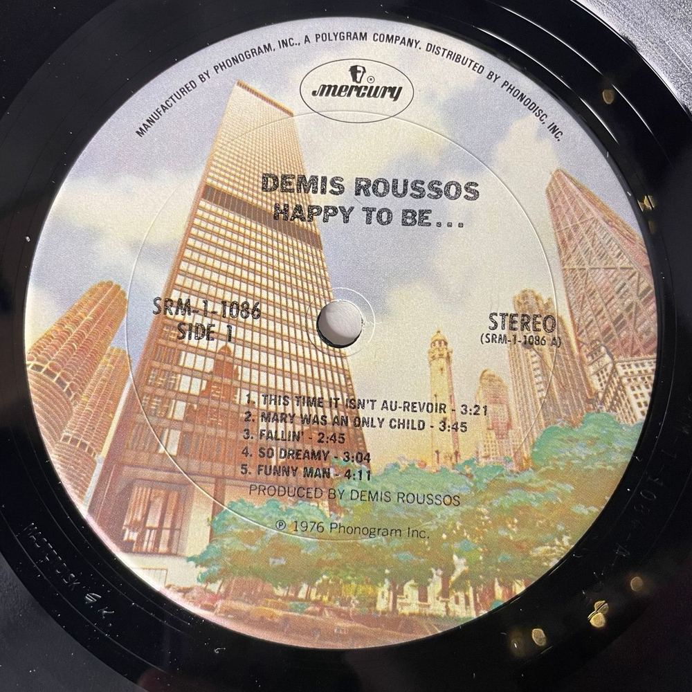 Винтажная виниловая пластинка LP Demis Roussos Happy To Be (США 1976)