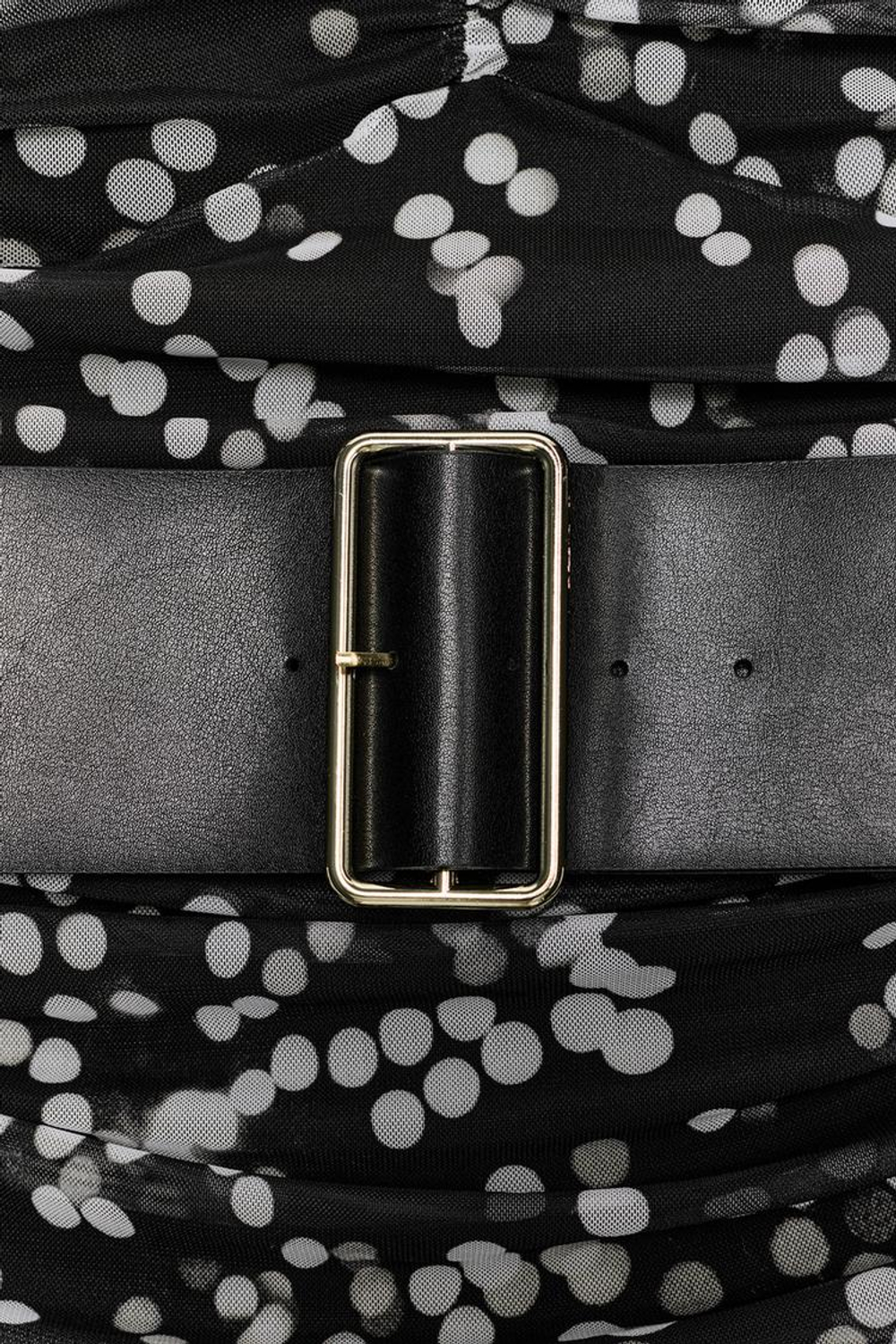 ZARA ПЛАТЬЕ В ГОРОШЕК С ПОЯСОМ, ЧЕРНЫЙ/БЕЛЫЙ