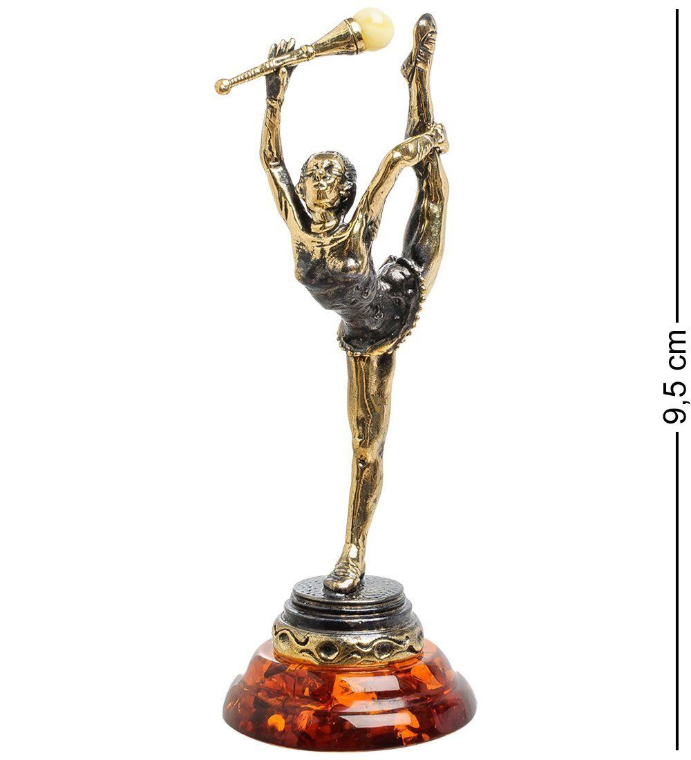 AM-1404 Фигурка «Гимнастка с булавой» (латунь, янтарь)