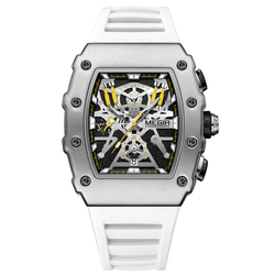 MEGIR Quartz Movement Silicone Strap Watch Men"s Watches Gray Dial Box