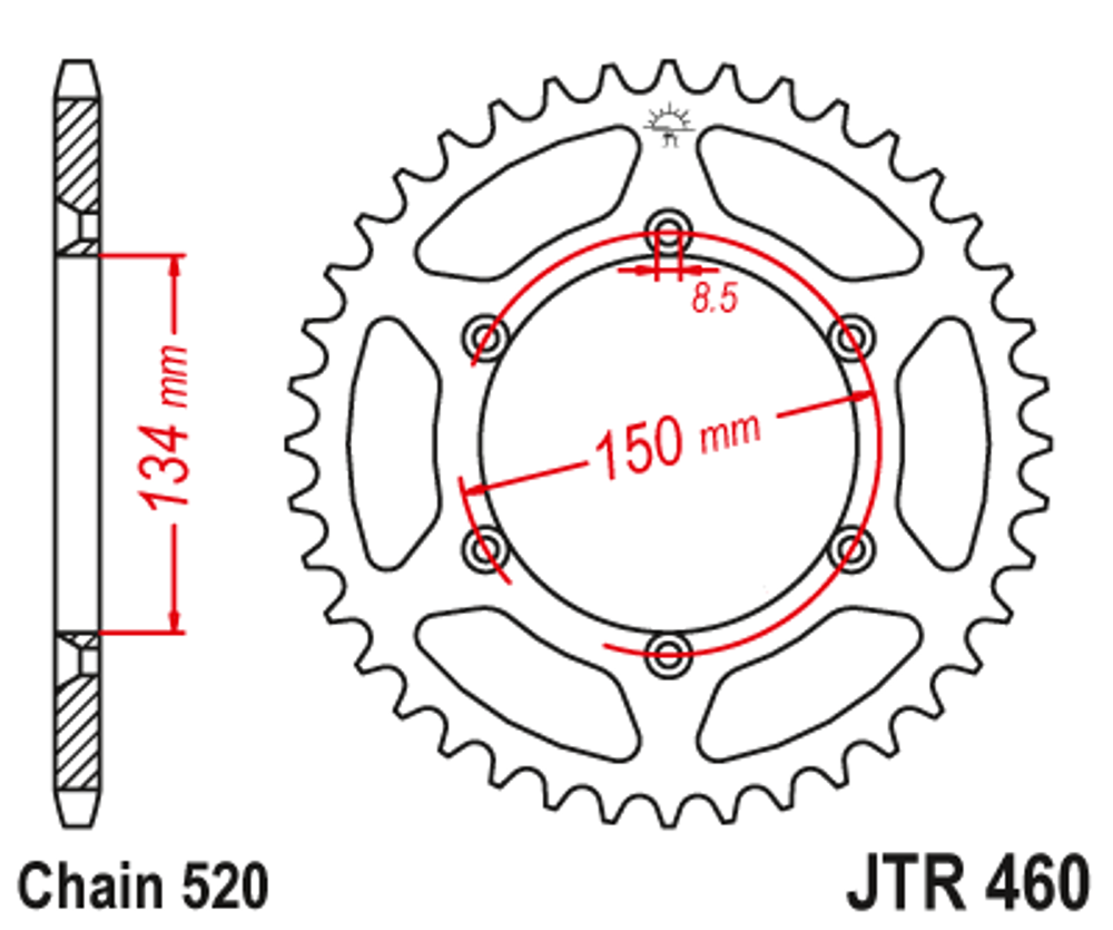 Звезда ведомая JTR460.50, JT