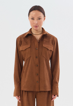 Рубашка из замши
