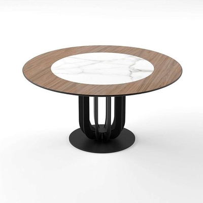 Стол круглый обеденный Ротор керамика /шпон