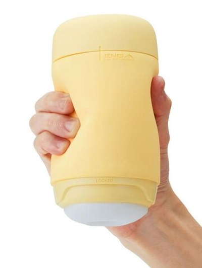 Желтый мастурбатор Tenga Puffy (Цвет: желтый)