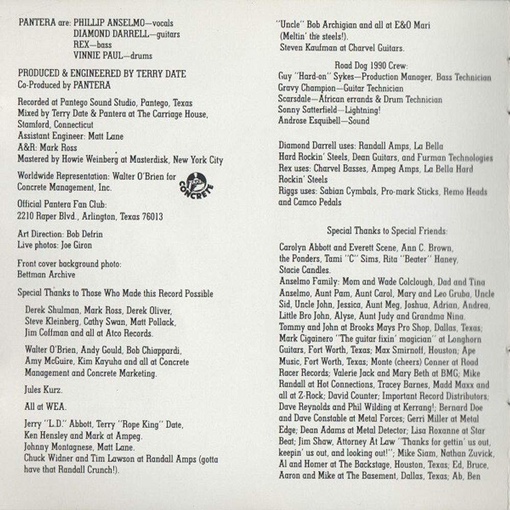 Pantera. Cowboys From Hell (CD) Пантера