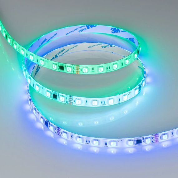 Светодиодная лента герметичная Arlight 14W/m 60LED/m 5060SMD разноцветный 5М DMX-SE-B60-10mm 24V 039607