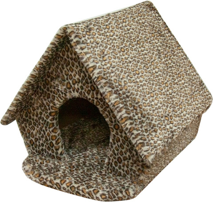 Домик для собак, цветной мех, избушка 480х480х450