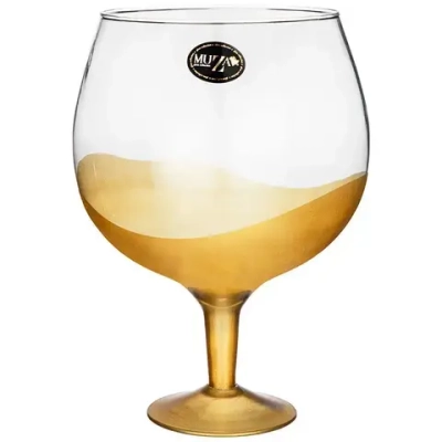 Ваза на ножке modern smoky/gold 3л