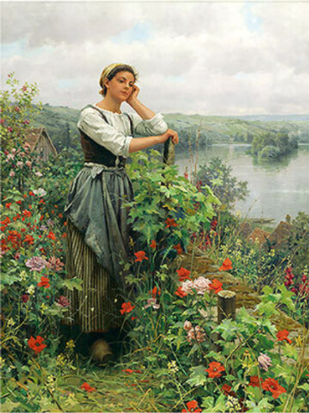 Основа с рисунком   для вышивания лентами "Задумчивый момент"