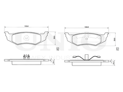 Колодки тормозные диск. задние UNIO BRP-20151