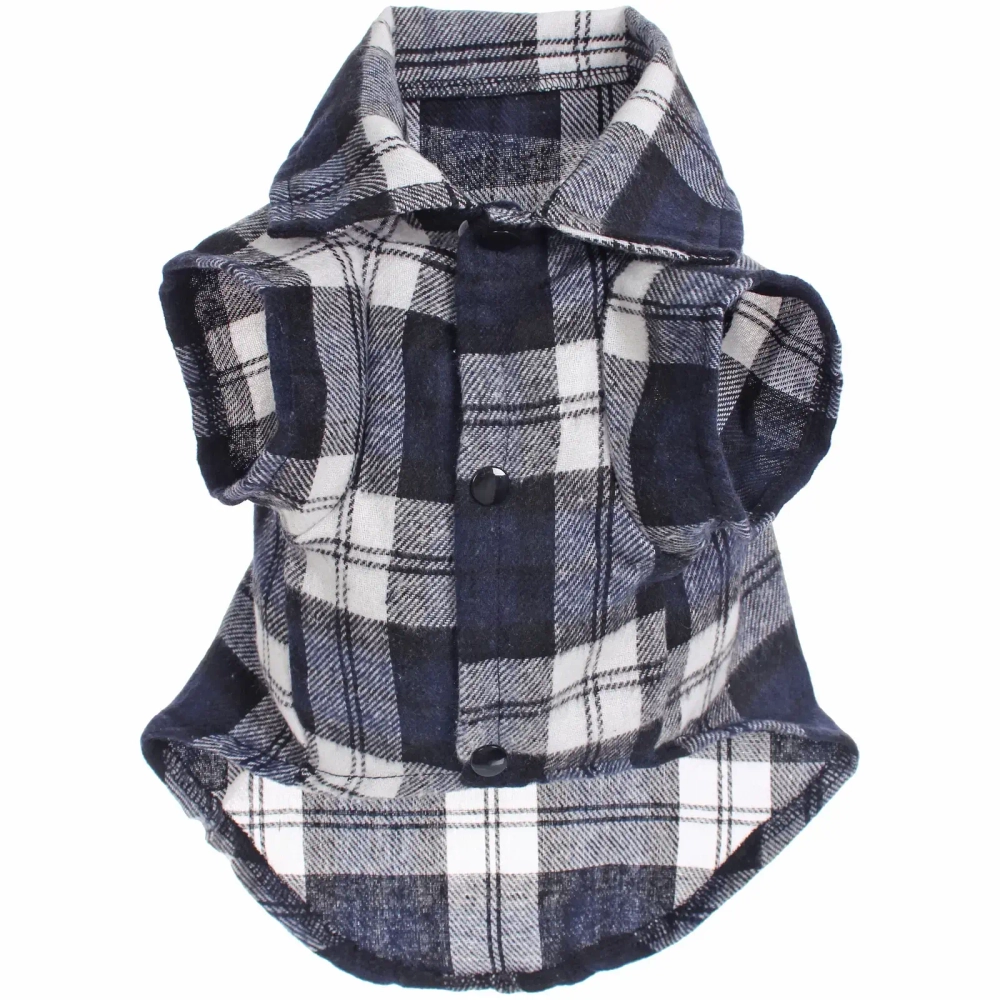 Кофта - рубашка фланелевая для мелких пород собак и кошек «BRO Style», цвет черный, р 2XL