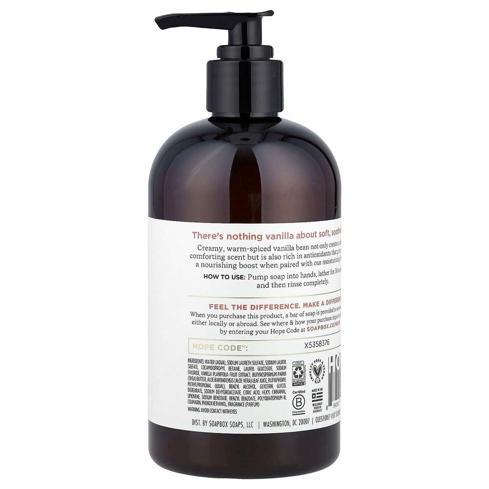 Soapbox, Увлажняющее мыло для рук, ваниль, 354 мл (12 жидк. Унций)