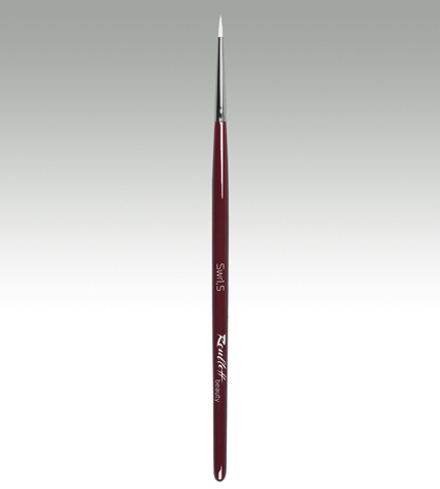 Кисть Roubloff beauty для макияжа Swr1,5 белоснежная синтетика круглая/ручка бордовая