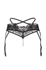 Эротические трусики-пояс с жемчужной нитью Wendy (Размер: 46-48) (Цвет: черный)